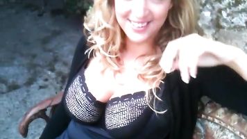 Waiting in the villa's garden to leave for the airport and return home to Israel after a hectic week in Portugal for Big Boob Finishing School, woman of mystery Eden Mor talks about a few of her favorite things while she has a coffee and a cigarette i