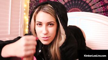 Sis Kimber Lee uses Feet, Hands, Mouth & Vagina on Stepbro!