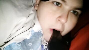Plus Size Girl Deep Throats her Brush